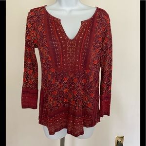 NWOT, Lucky Brand Orange 3/4 Sleeve Top